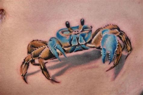 Blue 3d crab tattoo on belly Belly Tattoos, 3d Tattoos, Animal Tattoos, Black Tattoos, Tattoos ...