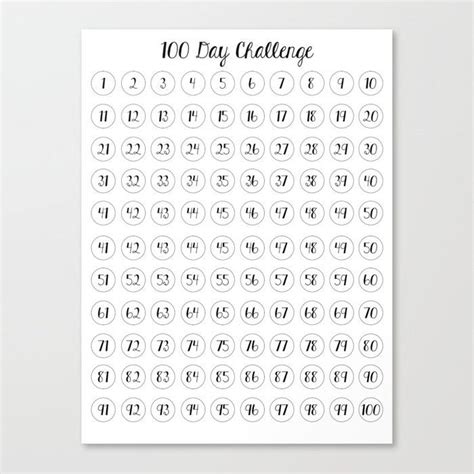 100 Day Challenge Printable Pdf - Printable Templates