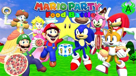 Super Mario Food Party with Sonic - YouTube