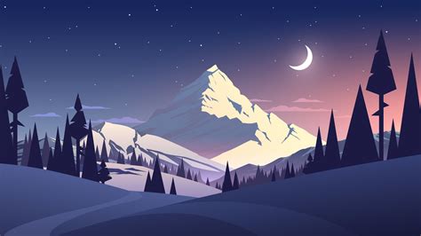 Snowy landscape [5120x2880] (x-post) : r/vectorwallpapers