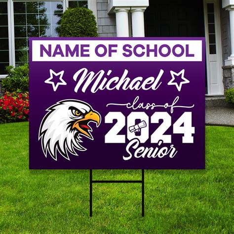 Personalized Graduation Yard Sign 2024 with Mascot 2024 Senior Grad Si – Voila Print Inc