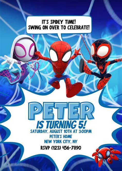 Spiderman & His Amazing Friends Birthday Party Invitation - Etsy ...