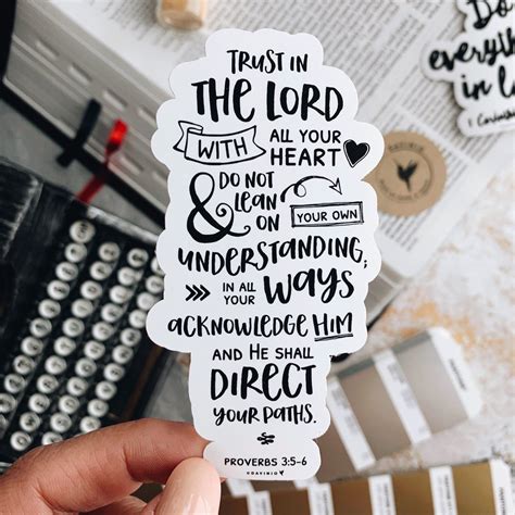 Proverbs 3:5-6 Vinyl Sticker | Trust in the Lord with all your heart | Christian Sticker ...