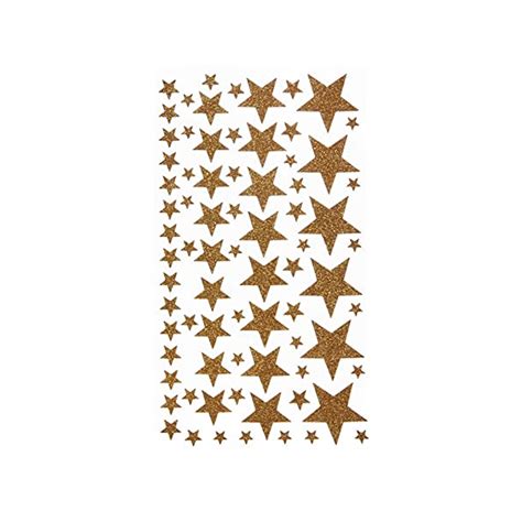 STICKERS STARS GOLD GLITTER 14X28CM - Pergamos