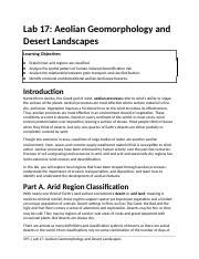 Understanding Aeolian Geomorphology and Desert Landscapes | Course Hero