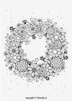 Wreath Free Coloring Pages, Coloring Sheets, Coloring Books, Colouring ...