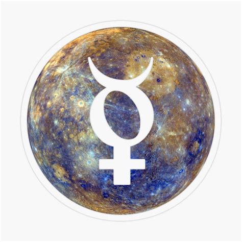 The Planet Mercury with the astrological Symbol (Glyph) of Mercury ...