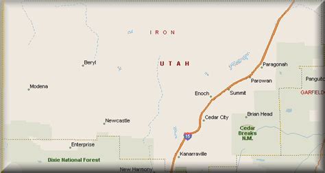 Iron County, Utah Map