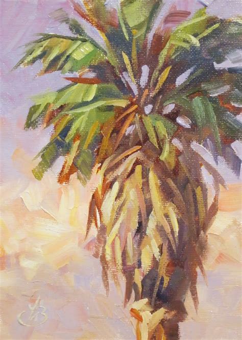 Palm trees painting, Desert painting, Tree art