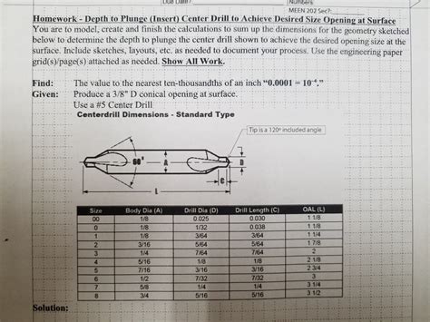 Solved Due Date? Numbers: MEEN: 202 Sec?: Homework Depth to | Chegg.com