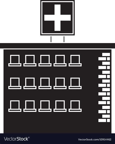 Isolated hospital building design Royalty Free Vector Image