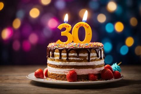 Sweet Birthday Cake - 30th Years Free Stock Photo - Public Domain Pictures