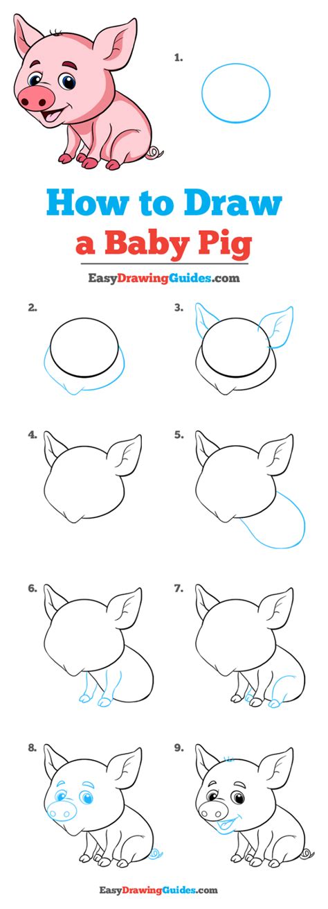 How to Draw a Baby Pig (With images) | Drawing tutorial easy, Baby pigs, Easy drawings