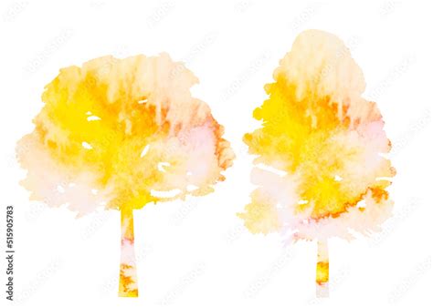 tree watercolor silhouette, isolated, vector Stock Vector | Adobe Stock