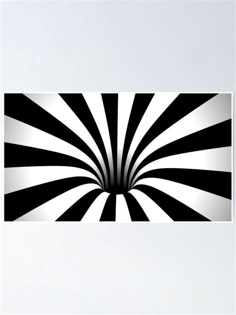 "Optical Illusion Black Hole Lines (Black/White)" Poster for Sale by ...