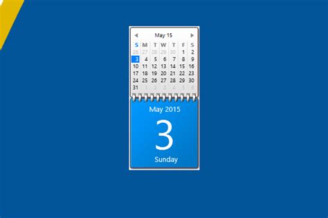 Blue Calendar Windows 10 Gadget - Win10Gadgets