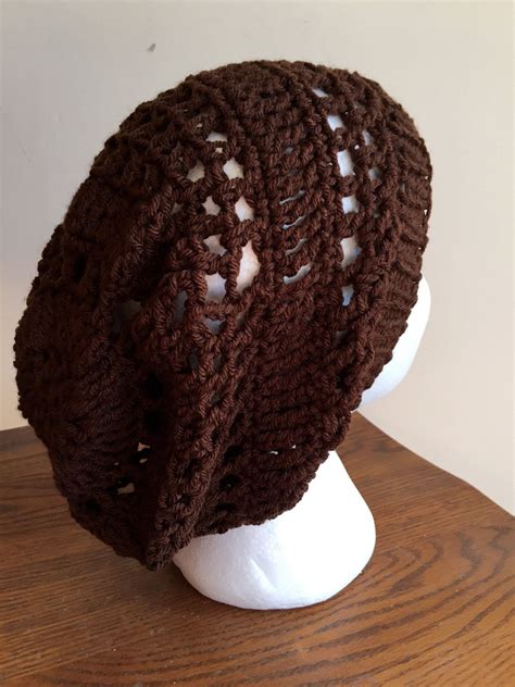 Brown Lace Slouch Hat Unisex Dark Brown Crochet Slouchy | Etsy | Crochet slouch hat, Crochet ...