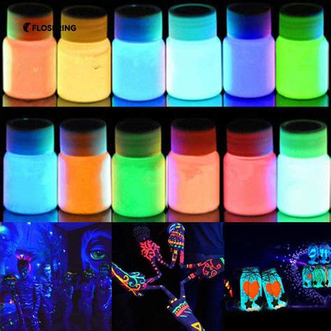 Glow in the Dark Luminous Paint Bright Pigment Skin Graffiti Party ...