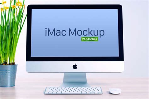 Front View of iMac 21.5 Inches on Polished Table Mockup (FREE) | Resource Boy