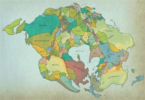 Map Created Overlaying Modern Countries on Pangea - SnowBrains