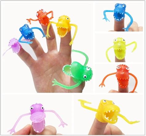 10 PCS/lot Novel Plastic Finger Puppet Story Mini Dinosaur Toys With Small Finger Toys For Kids ...