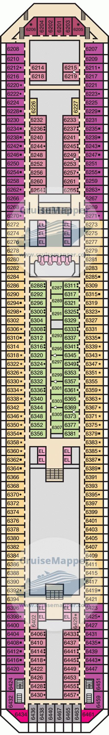 Carnival Radiance deck 6 plan | CruiseMapper