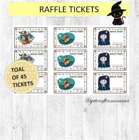 Halloween Raffle Tickets Party Printable Party Supplies | Etsy