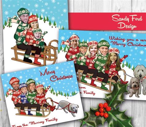 Family Christmas Card Funny Photo Christmas Card for up to - Etsy