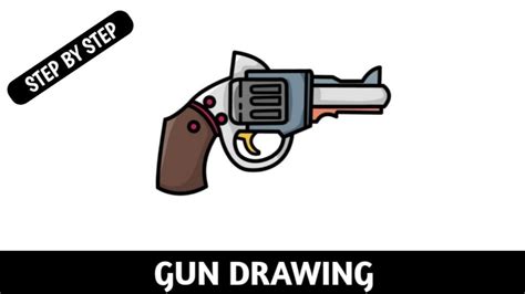 cartoon simple gun drawing easy step by step