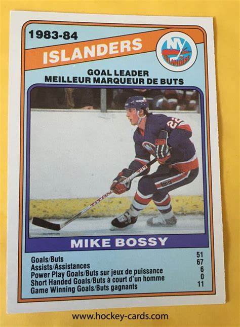 Mike Bossy Goal Leader Hockey Card 1984-85 O-Pee-Chee #362