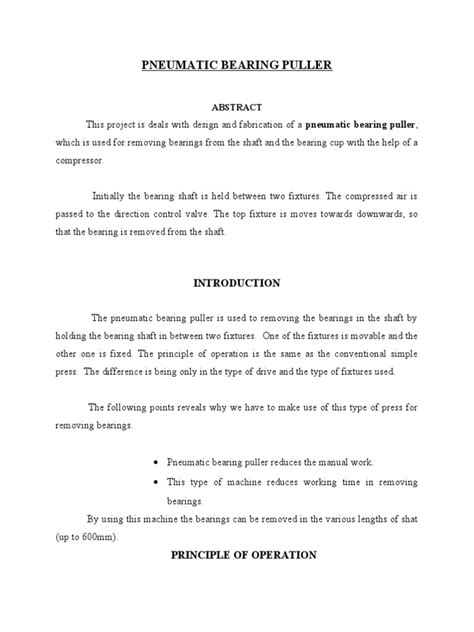 Pneumatic Bearing Puller | PDF | Pneumatics | Valve