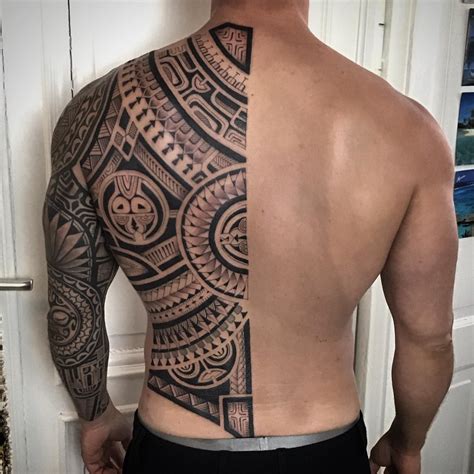 Samoan Tribal Back Tattoos