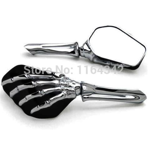 1 pair Chrome Skull Plated Rearview Left & Right Side Mirrors fit ...