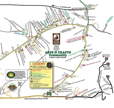 Gatlinburg Arts And Crafts Community Map - artqsd