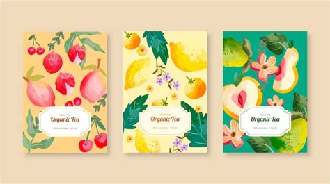 Premium Vector | Watercolor tea label template