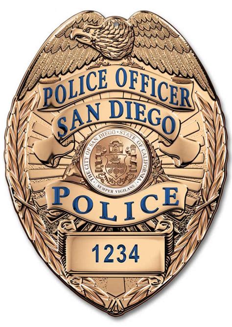 San Diego Police (Officer) Department Badge All Metal Sign (With Badge – Made In America Signs