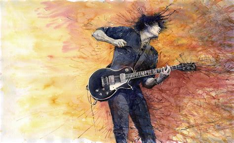 Jazz Rock Guitarist Stone Temple Pilots Painting by Yuriy Shevchuk - Pixels