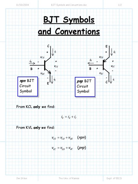 BJT Symbols and Conventions | PDF