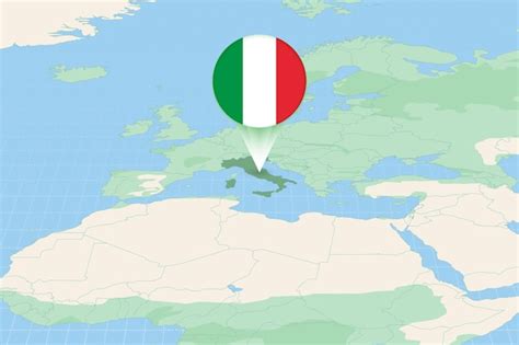 Premium Vector | Map illustration of italy with the flag cartographic illustration of italy and ...