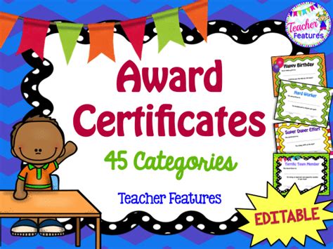 END OF THE YEAR Editable CLASSROOM AWARD CERTIFICATES | Classroom awards, Editable certificates ...