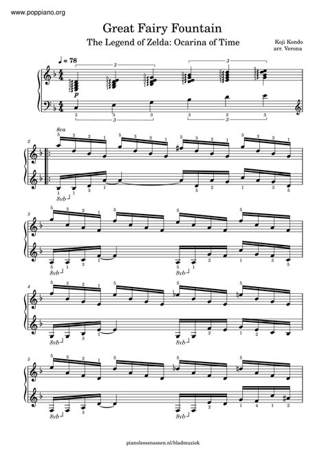 The Legend of Zelda: Ocarina of Time-Great Fairy Fountain Sheet Music pdf, - Free Score Download ★