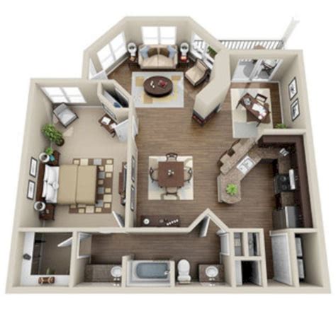 awesome 40 Stylish Studio Apartment Floor Plans Ideas #tinyhomeideasfloorplans | Studio ...