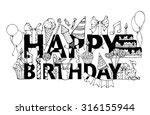 Happy Birthday Text Outline Free Stock Photo - Public Domain Pictures