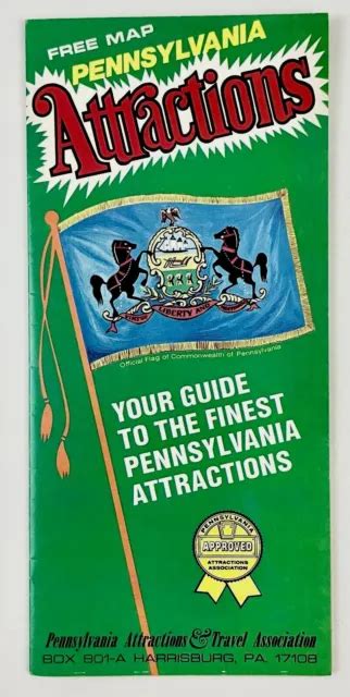 1970S PENNSYLVANIA TOURIST Attractions Map Guide Vintage Travel ...