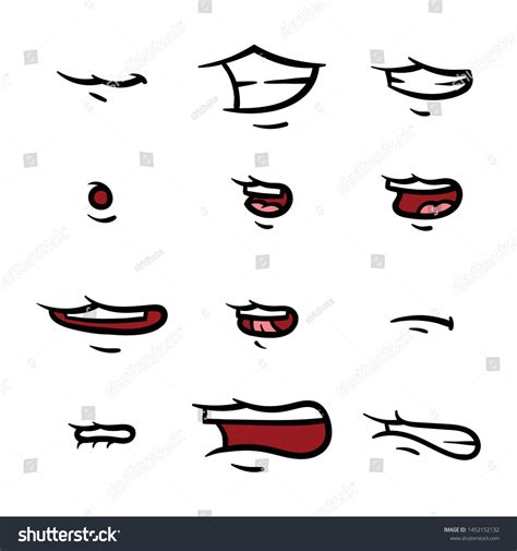 Set Cartoon Mouth Poses Stock Vector (Royalty Free) 1452152132 | Shutterstock