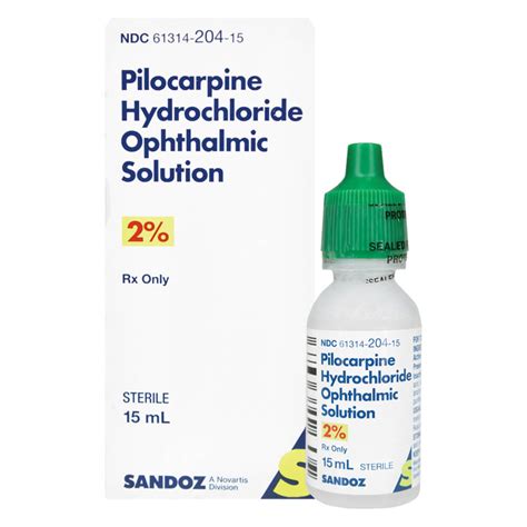 Sandoz Pilocarpine Hydrochloride Ophthalmic Solution 2% - 15mL