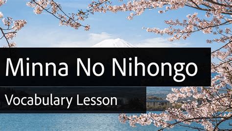 Minna No Nihongo Lesson 22 Vocabulary