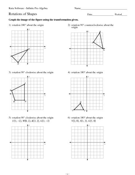 Geometry Rotations Worksheets