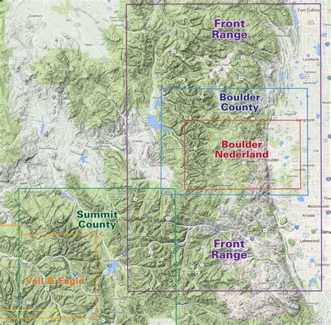 Front Range Trails | Colorado Recreation Topo Map | Latitude 40° maps