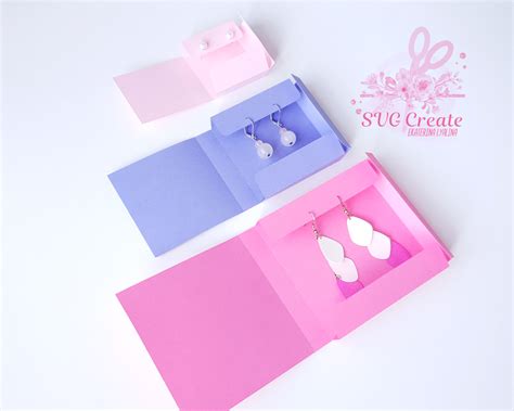 Earring card, earring display, earring organizer, svg box